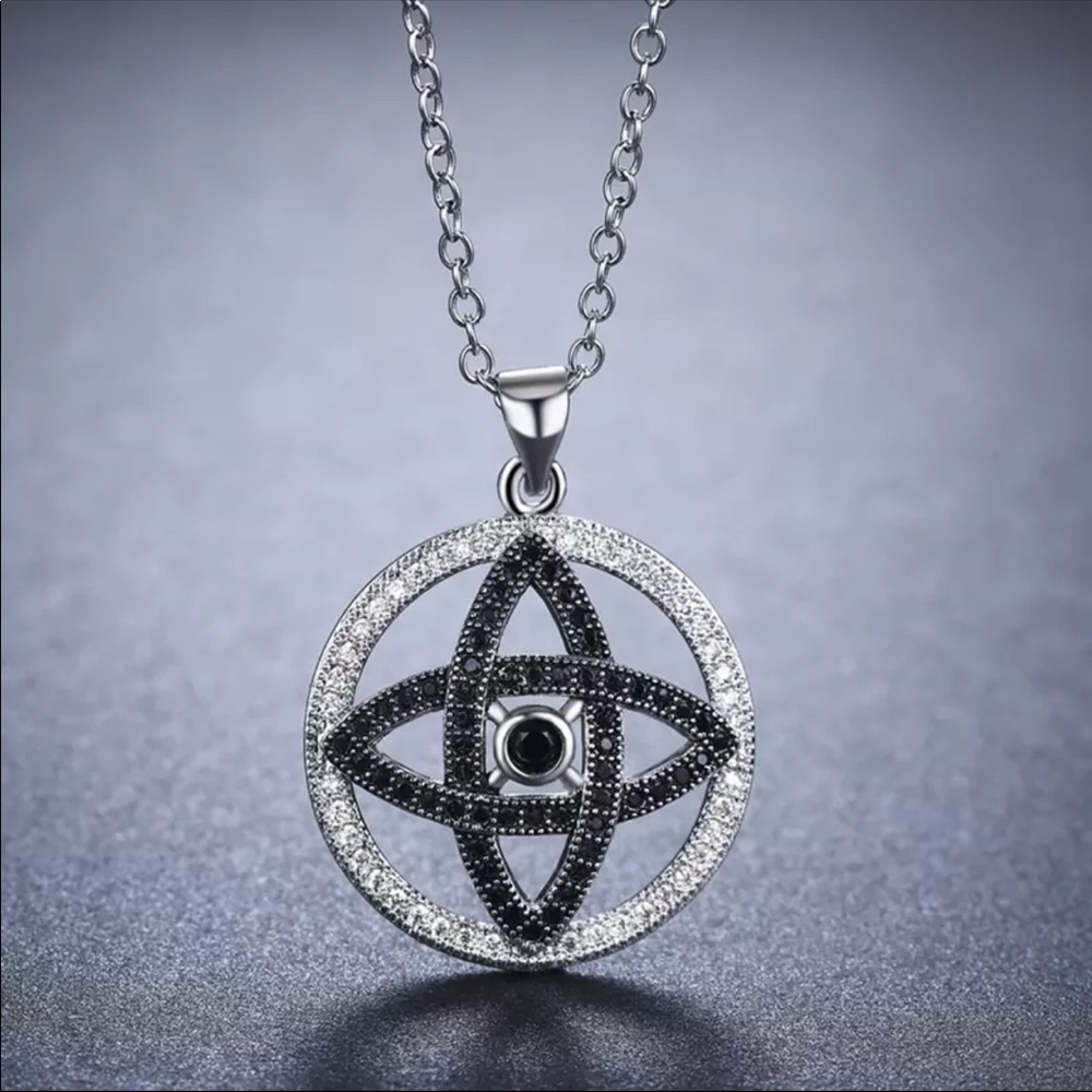 CZ Crystal Silver Adjustable Necklace NEW - Picture 2 of 6